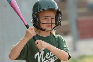 Young Girl at Bat